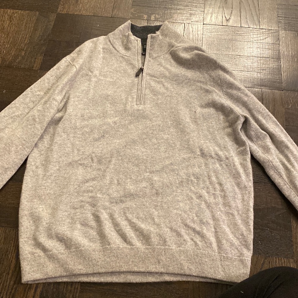 Mens cashmere zip sweater